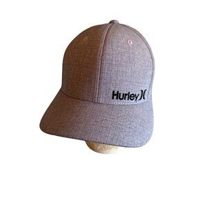 Hurley Flexfit Hat Gray Heathered 70% Polyester 28% Rayon 2% Spandex Adjustable